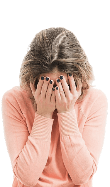 Woman frustrated with headache