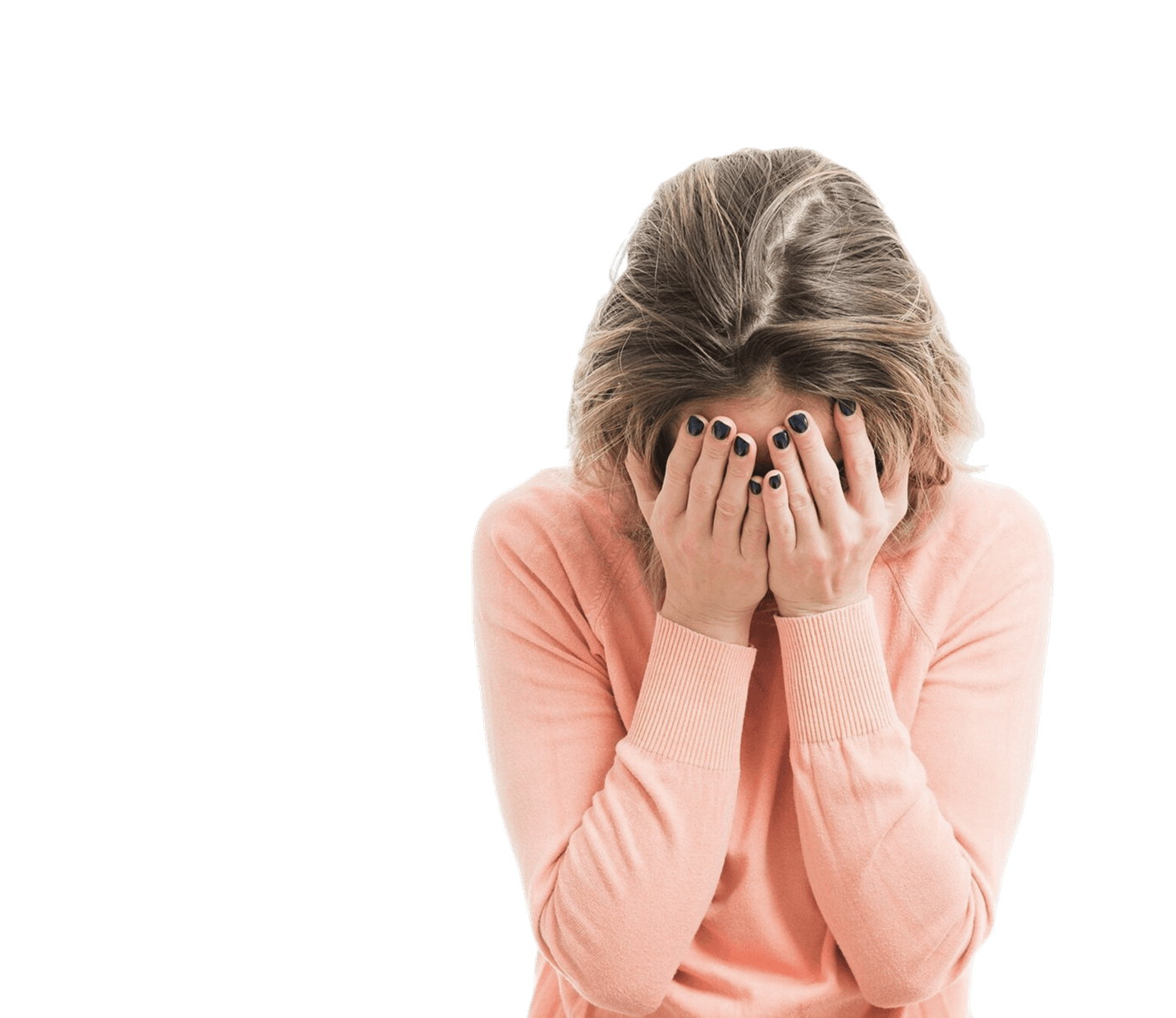 Woman frustrated with headache